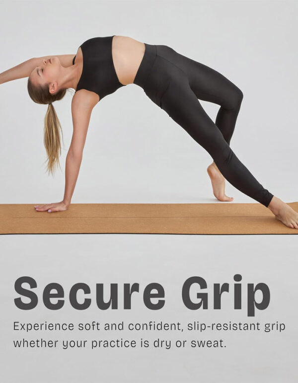 Natural Rubber Cork Yoga Mat for Exercise and Fitness