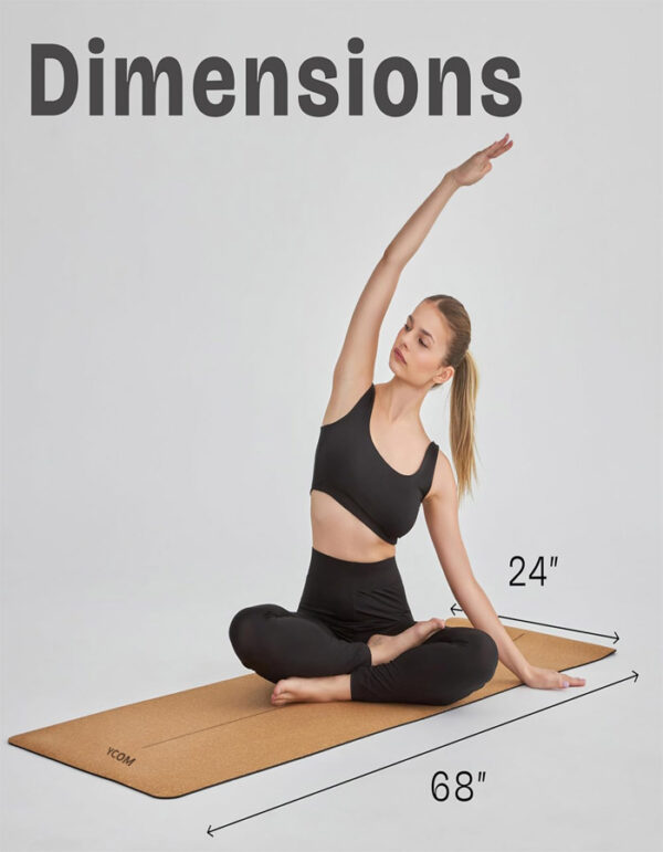 Natural Rubber Cork Yoga Mat for Exercise and Fitness