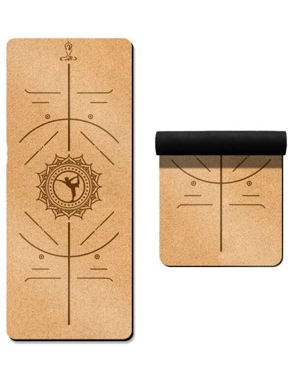 Natural Rubber Cork Yoga Mat for Exercise and Fitness