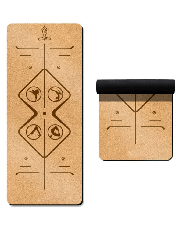 Natural Rubber Cork Yoga Mat for Exercise and Fitness