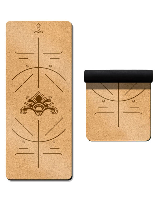 Natural Rubber Cork Yoga Mat for Exercise and Fitness