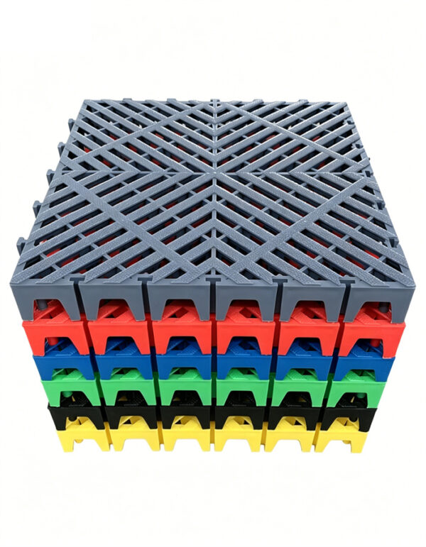 5cm Thick Interlocking Car Wash Floor Grate, Non-Slip Plastic Drainage Grid Mat for Auto Detailing Shop