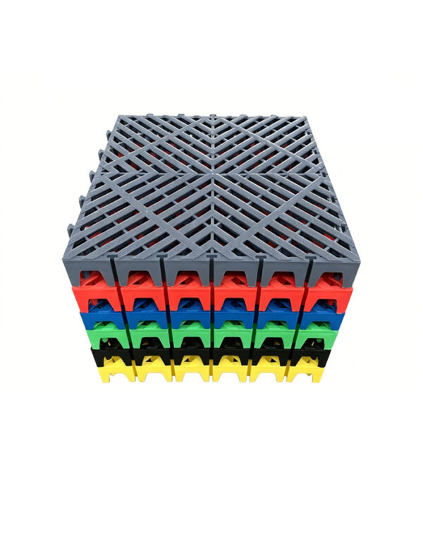 5cm Thick Interlocking Car Wash Floor Grate, Non-Slip Plastic Drainage Grid Mat for Auto Detailing Shop