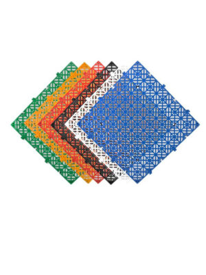 4cm Thick Coin Pattern Interlocking Plastic Floor Grate, Non-Slip Drainage Grid Mat for Car Wash & Workshop