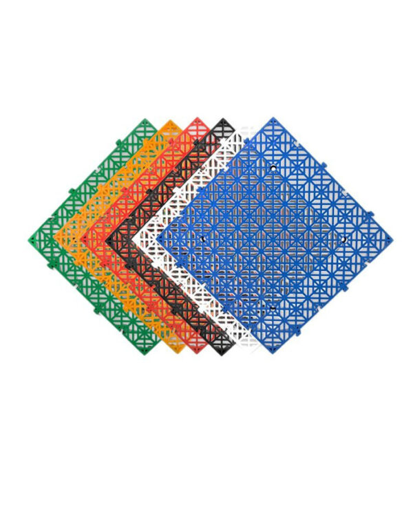 4cm Thick Coin Pattern Interlocking Plastic Floor Grate, Non-Slip Drainage Grid Mat for Car Wash & Workshop