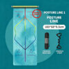 Premium Natural Rubber Coconut Yoga Mat, Ink Wash Art Print & Body Alignment Lines, Toxic-Free for Yoga Pilates