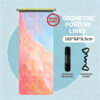 Premium Natural Rubber Coconut Yoga Mat, Ink Wash Art Print & Body Alignment Lines, Toxic-Free for Yoga Pilates