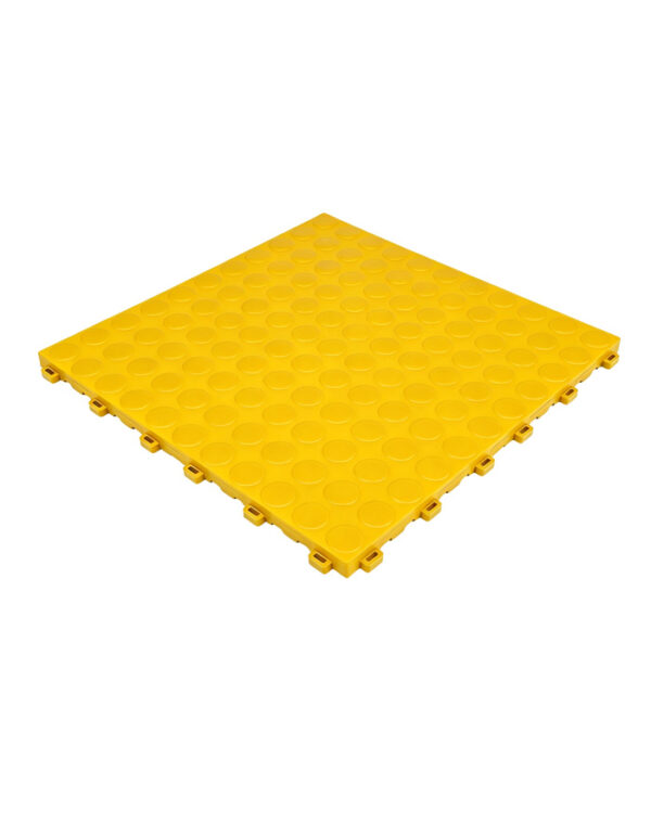 18mm Thick Coin Pattern Solid Interlocking Floor Tiles | Heavy-Duty Anti-Slip Plastic Drainage Mats for Car Wash