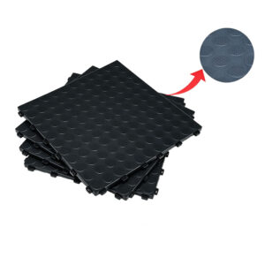 18mm Thick Coin Pattern Solid Interlocking Floor Tiles | Heavy-Duty Anti-Slip Plastic Drainage Mats for Car Wash