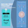 Premium Natural Rubber Coconut Yoga Mat, Ink Wash Art Print & Body Alignment Lines, Toxic-Free for Yoga Pilates