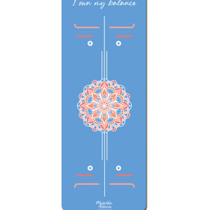 Premium Natural Rubber Coconut Yoga Mat, Ink Wash Art Print & Body Alignment Lines, Toxic-Free for Yoga Pilates