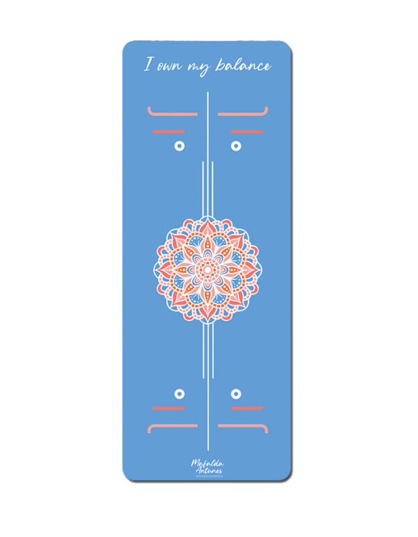 Premium Natural Rubber Coconut Yoga Mat, Ink Wash Art Print & Body Alignment Lines, Toxic-Free for Yoga Pilates